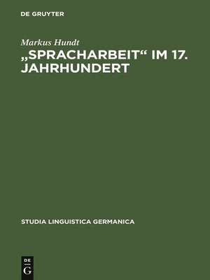 cover image of "Spracharbeit" im 17. Jahrhundert